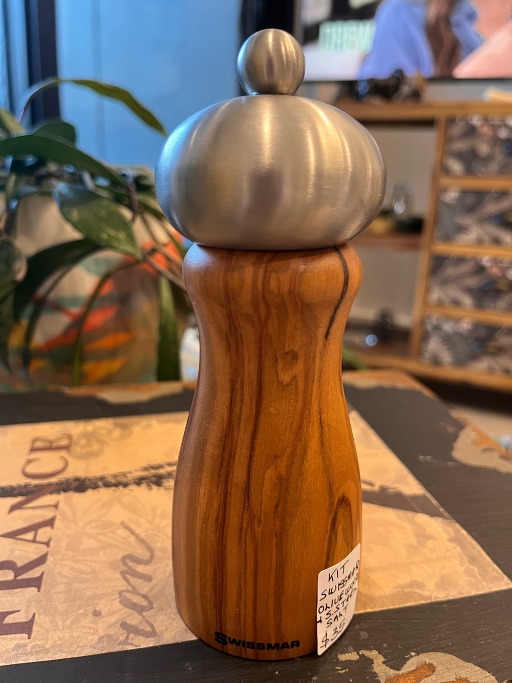 Swissmar Olive Wood and Stainless Steel Pepper Mill
